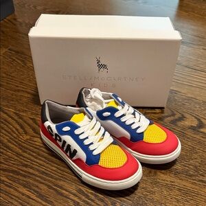 Stella McCartney Brand New Kids Red and Yellow Sneakers
